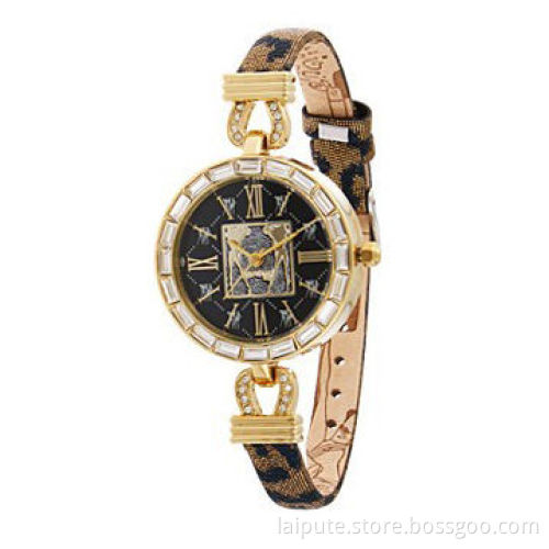 Ladies' Wristwatch with Engraved Image Dial and Slim Band